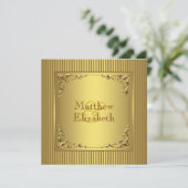 Elegant Gold Wedding Kaart (Staand voorkant)