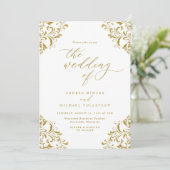 Elegant  Gold Wedding Kaart (Staand voorkant)