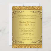 Elegant Gold Wedding Kaart (Achterkant)