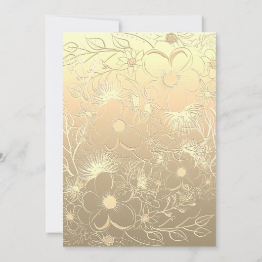 Elegant Gold Wedding Kaart (Achterkant)