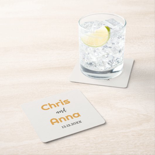 Elegant Gold Wedding Kartonnen Onderzetters (Insitu)