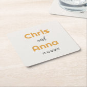 Elegant Gold Wedding Kartonnen Onderzetters (Schuin)