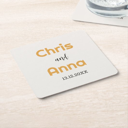Elegant Gold Wedding Kartonnen Onderzetters (Schuin)