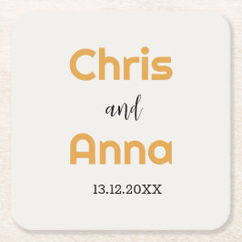 Elegant Gold Wedding Kartonnen Onderzetters