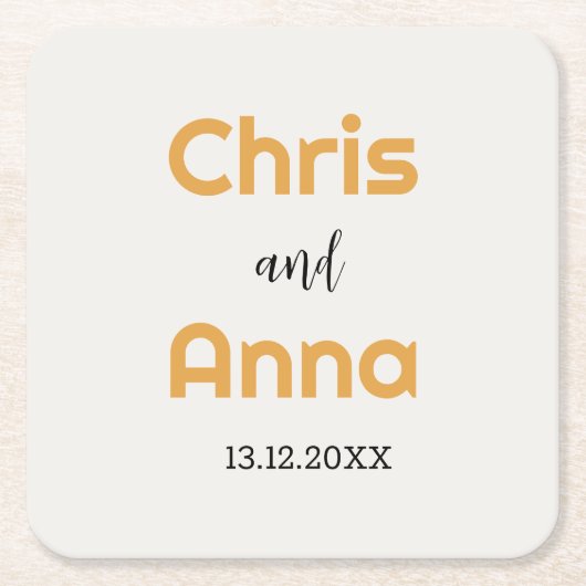 Elegant Gold Wedding Kartonnen Onderzetters (Voorkant)