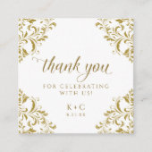 Elegant Gold Wedding Luxury  Favor Kaarten (Voorkant)