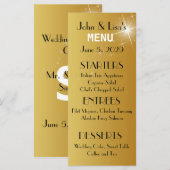 Elegant Gold Wedding Menu Kaart Custom Rack Kaart (Voorkant / Achterkant)
