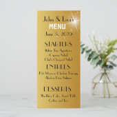 Elegant Gold Wedding Menu Kaart Custom Rack Kaart (Staand voorkant)