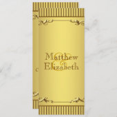 Elegant Gold Wedding Menu Programma (Voorkant / Achterkant)