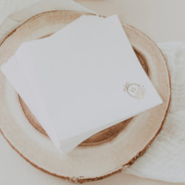 Elegant Gold Wedding Monogram Servet