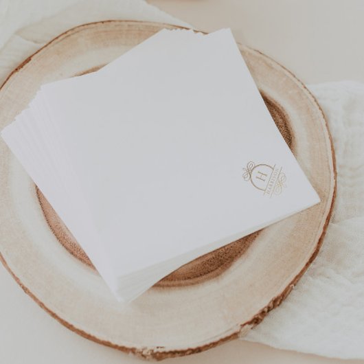 Elegant Gold Wedding Monogram Servet