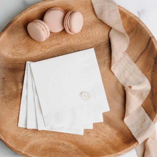 Elegant Gold Wedding Monogram Servet