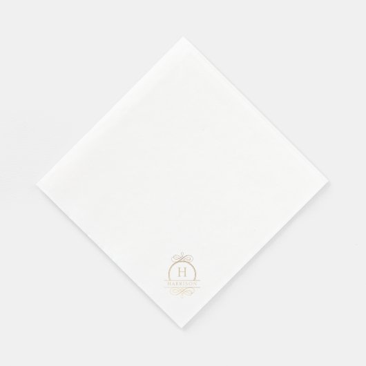 Elegant Gold Wedding Monogram Servet (Hoek)