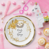 Elegant Gold Wedding Persoonlijk Papieren Bordje (Feest)