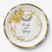 Elegant Gold Wedding Persoonlijk Papieren Bordje (Voorkant)