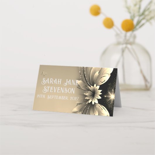 Elegant Gold Wedding Plaatskaartje (Voorkant)