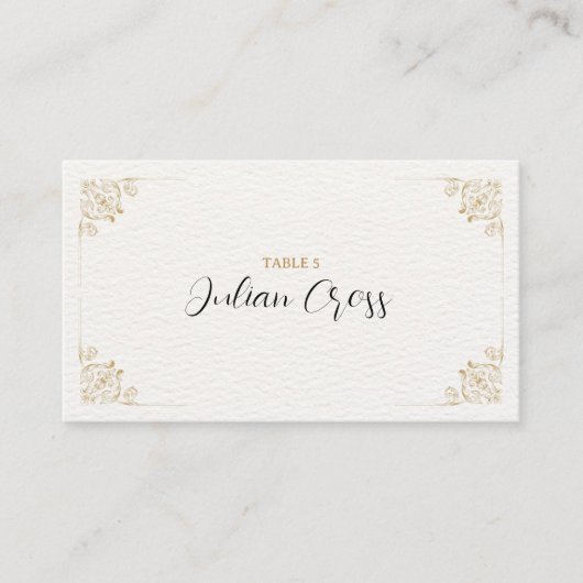 Elegant Gold Wedding Place Card Plaatskaartje (Voorkant)