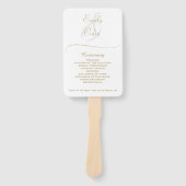 Elegant Gold Wedding Program Handwaaier (Voorkant)