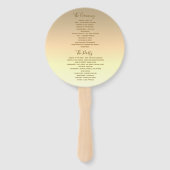 Elegant Gold Wedding Program Handwaaier (Achterkant)