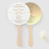 Elegant Gold Wedding Program Handwaaier (Voorkant en achterkant)