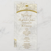 Elegant Gold Wedding Programmakaart (Voorkant / Achterkant)