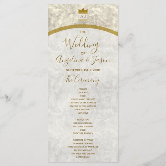 Elegant Gold Wedding Programmakaart (Voorkant)