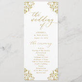 Elegant Gold Wedding Programs Klassieke Klassieke Programmakaart (Voorkant)