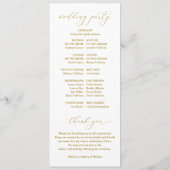 Elegant Gold Wedding Programs  Klassieke Klassieke Programmakaart (Achterkant)