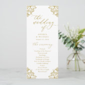 Elegant Gold Wedding Programs  Klassieke Klassieke Programmakaart (Staand voorkant)