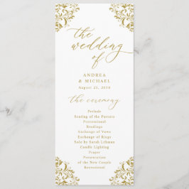 Elegant Gold Wedding Programs  Klassieke Klassieke Programmakaart