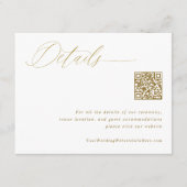 Elegant Gold Wedding - QR-code Informatiekaartje (Voorkant)