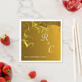 Elegant Gold Wedding Reception Servet