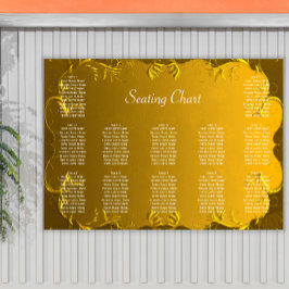 Elegant Gold Wedding Reception Sezing Chart Poster