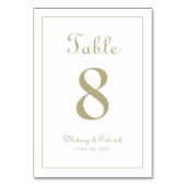 Elegant Gold Wedding Reception Table Formele Dinne Kaart (Voorkant)
