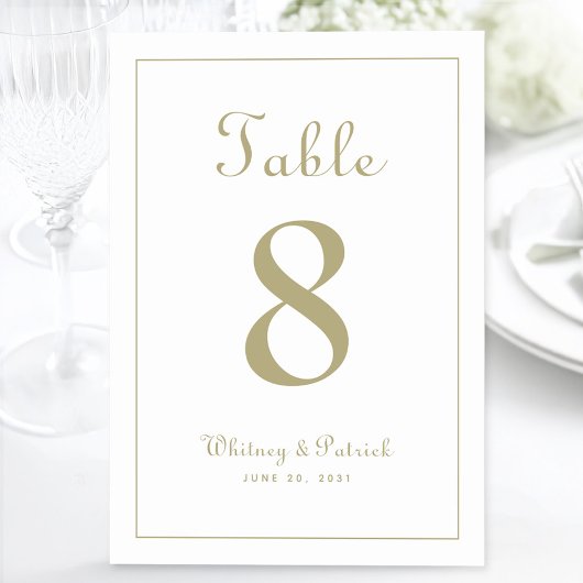 Elegant Gold Wedding Reception Table Formele Dinne Kaart