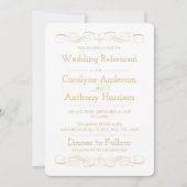 Elegant  Gold Wedding Rehearsal Dinner Kaart (Voorkant)