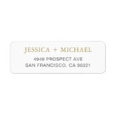Elegant Gold Wedding Return Address Label (Voorkant)