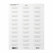 Elegant Gold Wedding Return Address Label (Full Sheet)