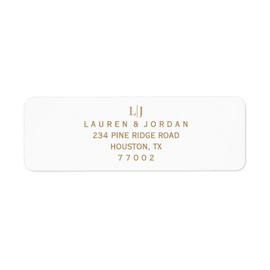 Elegant Gold Wedding Return Address Labels (Voorkant)