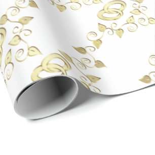 Elegant Gold Wedding Rings Cadeaupapier
