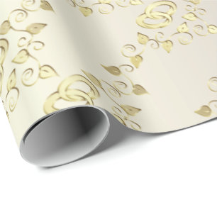 Elegant Gold Wedding Rings op White Satin Cadeaupapier