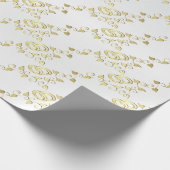 Elegant Gold Wedding Rings op White Satin Cadeaupapier (Hoek)