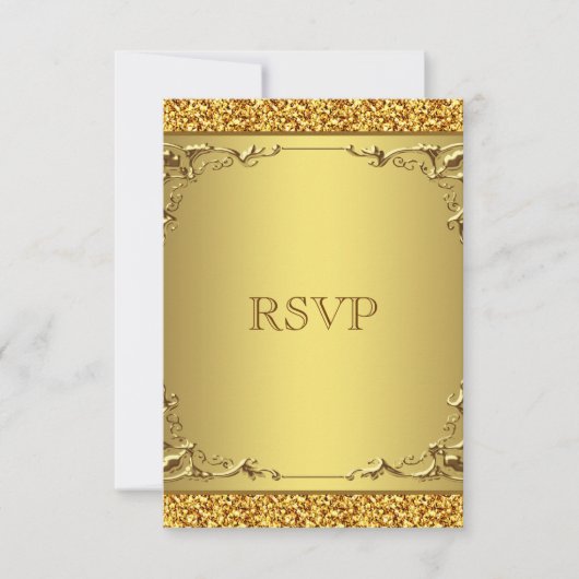 Elegant Gold Wedding RSVP (Voorkant)
