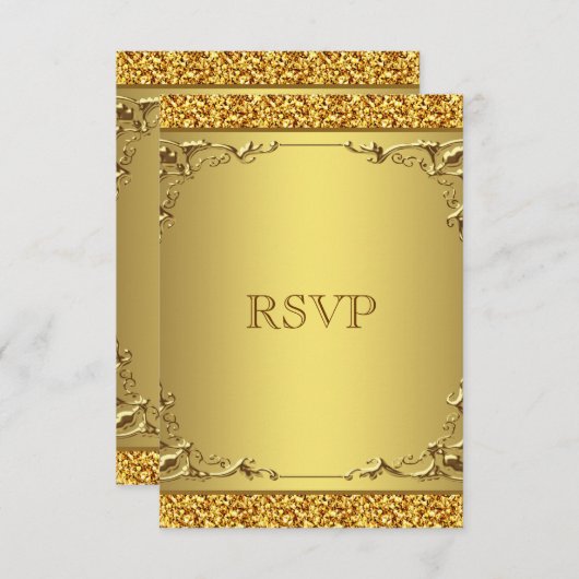 Elegant Gold Wedding RSVP (Voorkant / Achterkant)