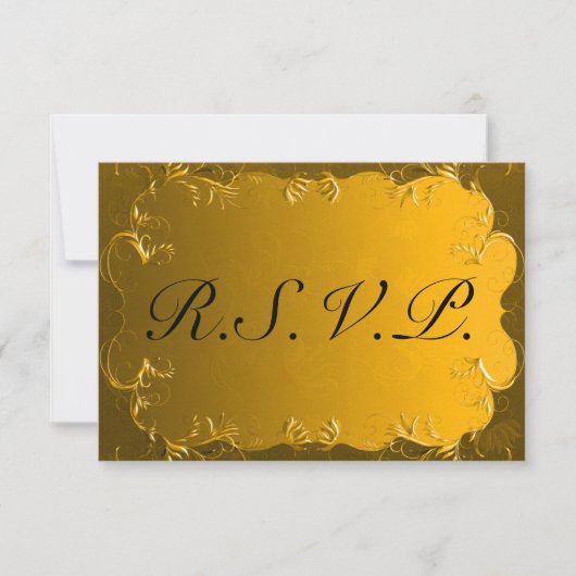 Elegant Gold Wedding RSVP (Voorkant)
