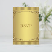 Elegant Gold Wedding RSVP (Staand voorkant)
