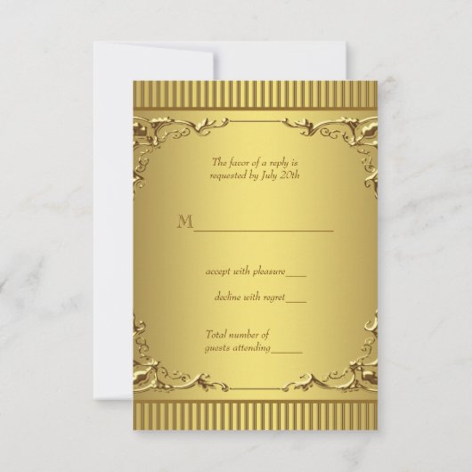 Elegant Gold Wedding RSVP (Achterkant)