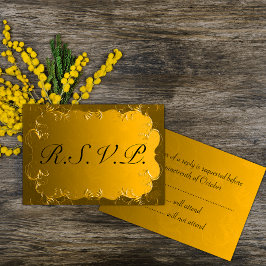 Elegant Gold Wedding RSVP Kaartje