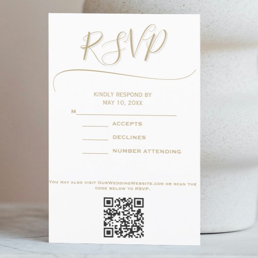 Elegant Gold Wedding RSVP Kaartje
