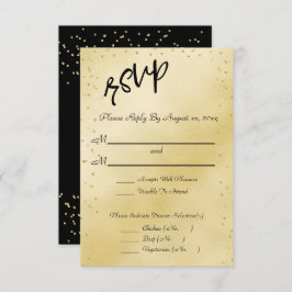 Elegant Gold Wedding RSVP Kaartje